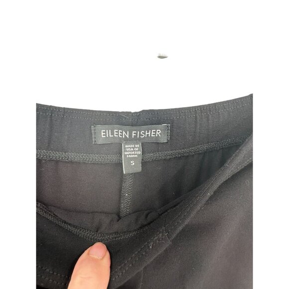 Eileen Fisher Women's Black Knit Pants Small Layered Front Quiet luxury Tapered - Picture 5 of 9